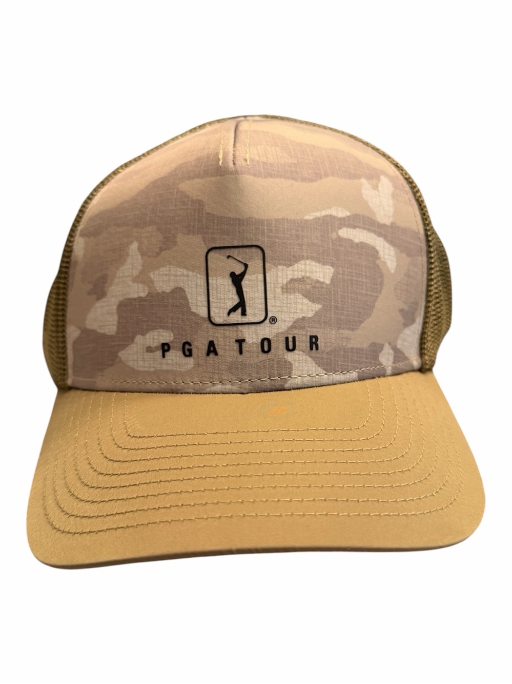 PGA TOUR Men's Desert Camo Trucker Hat - Tan and Olive NWT